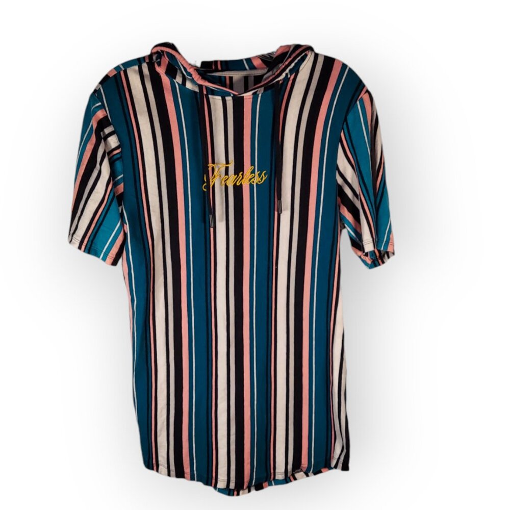 Vox Populi For the People Multicolor Short Sleeved Hoodie Drawstring Fearless M